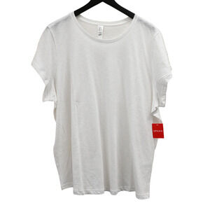 Spanx White Crew Neck Slub Tee Size 3X 50228R